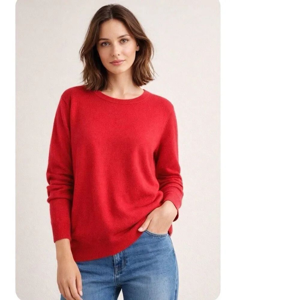Charter Club 100% Cashmere Sweater XL Red Chili Crewneck Luxury Soft Knit NWT